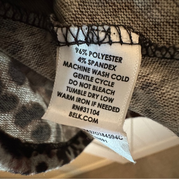 Set Of 2 New Directions Womens XL Leopard Print Draped Cowl Neck 3/4 Long Sleeve - Picture 6 of 14